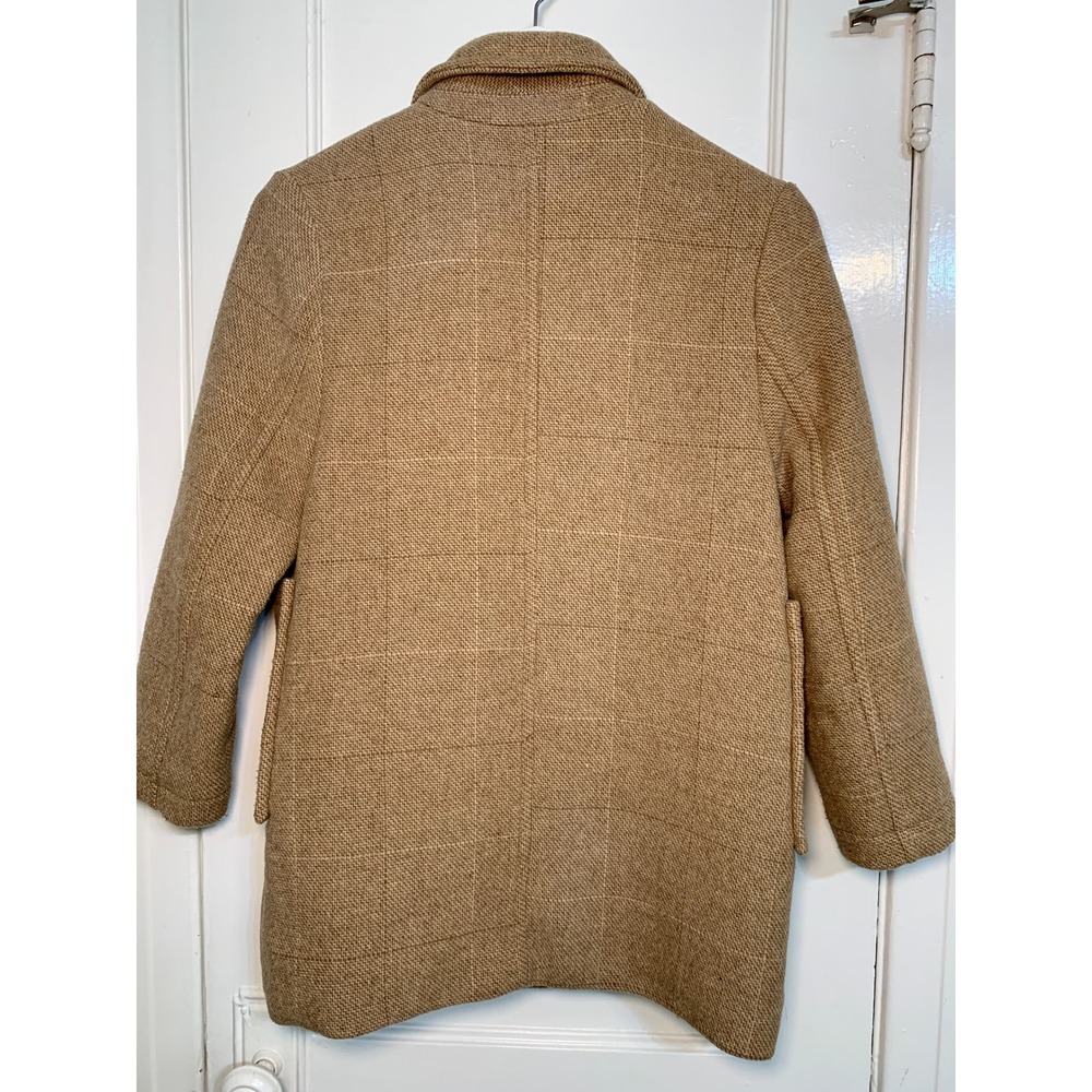 Zara Girls Double Breasted Brown Tweed Wool Blend Peacoat Gossip Girl / 11-12 - Picture 3 of 16